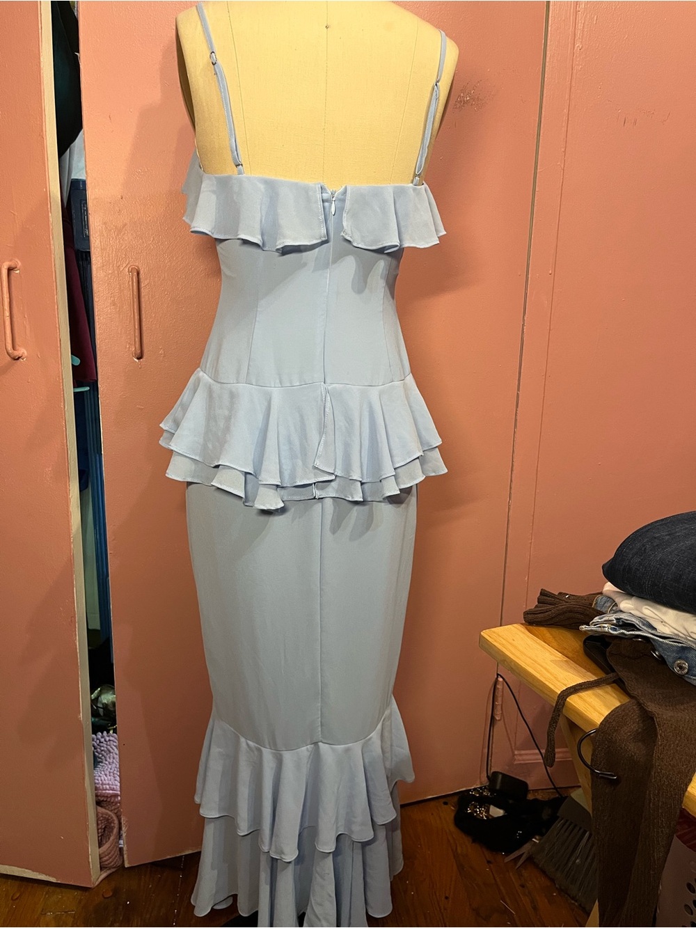 Lovers+ Friends Elegant Ruffle Midi Dress in Light Lavender - Picture 3 of 5